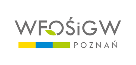 Logo Wojewódzkiego Funduszu Ochrony Środowiska i Gospodarki Wodnej w Poznaniu - informacja o projektach dofinansowanych przez Fundusz. 