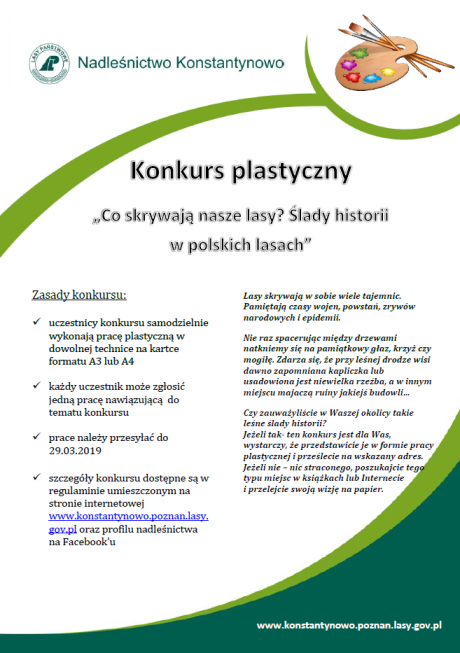 Konkurs plastyczny "Co skrywają nasze lasy? Ślady historii w polskich lasach"