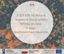Projekt "Windą do lasu" po raz kolejny dofinansowany