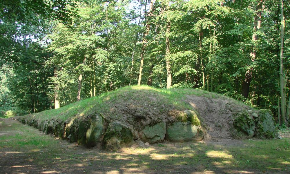 Fotografia&#x20;przedstawia&#x20;grobowiec&#x20;megalityczny&#x20;z&#x20;Parku&#x20;Kultury&#x20;Wietrzychowice&#x2e;&#x20;Fot&#x2e;&#x20;Archiwum&#x20;Nadleśnictwa&#x20;Koło